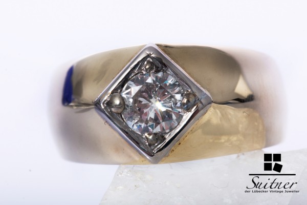 massiver Herren Brillant Ring 1,00ct 585 Gold Gr. 60 Wesselton XL Bandring