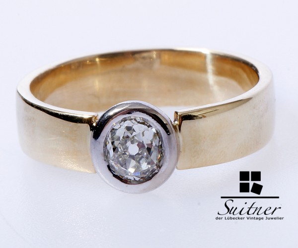 wertvoller Solitär Diamant Ring Halbkaräter 0,50 ct 585 Gold Gr. 56