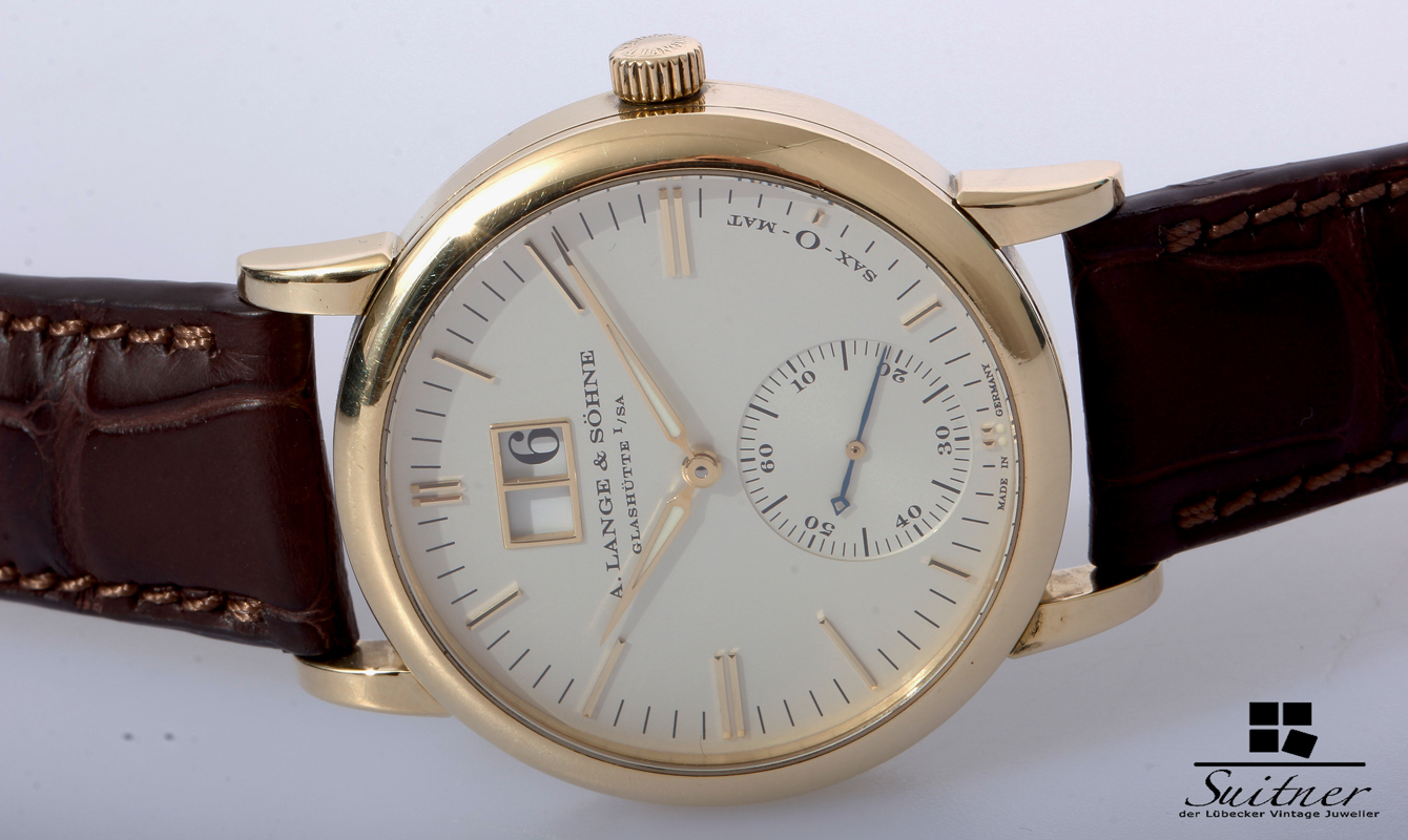 Lange und Söhne, Saxomat mit Großdatum in Gold, 308.021, Full Set