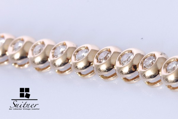 XL Tennis Armband Brillanten zus. ca. 2,00 ct 585 Gold 22cm lang