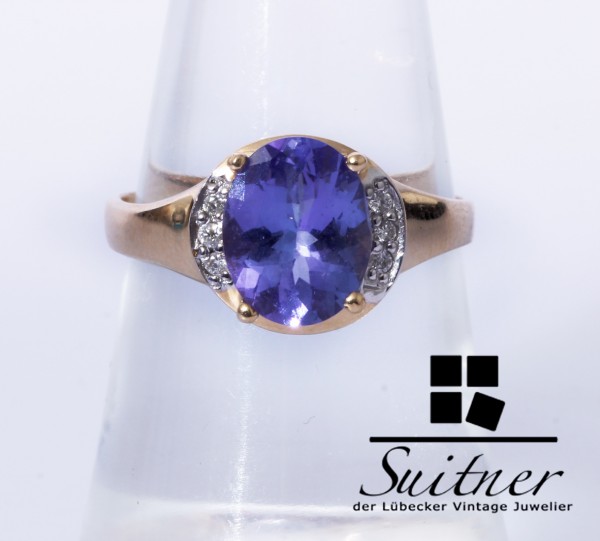 Harry Ivens AAA Tansanit Diamant Ring 585 Gold Gr. 54 TV