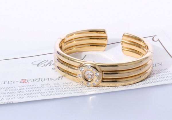 UNIKAT Chopard Armreif Armband Happy Diamonds 750 Gold Brillanten