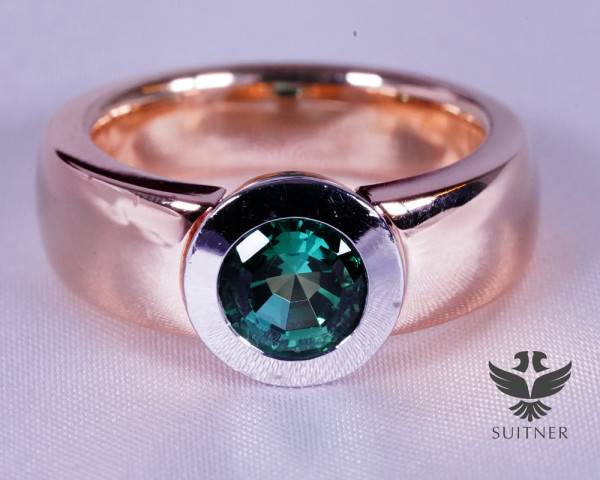 Turmalin Ring 1,50 ct 750 Gelbgold Gr. 54 massiv und klassisch