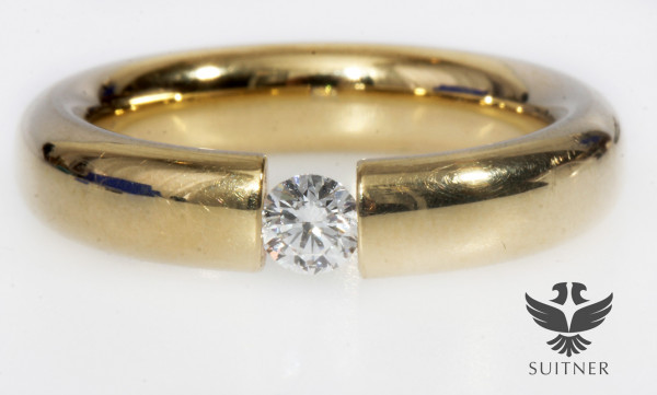 massiver Spannring 0,28ct 585 Gold Gr. 58 Gerstner - in höchster Qualität