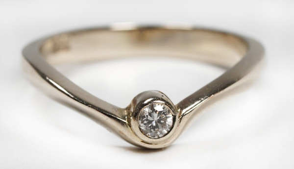 Vorsteckring Brillantring 0,10 ct 585 Weißgold Gr. 54