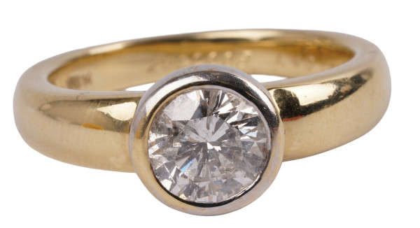 wertvoller 1,40ct. Solitär Ring aus 585 Gold sehr großer Diamant RG 57