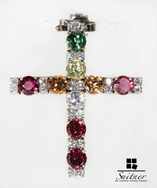 großartiges Luxus Juwelen Kreuz mit Gutachten