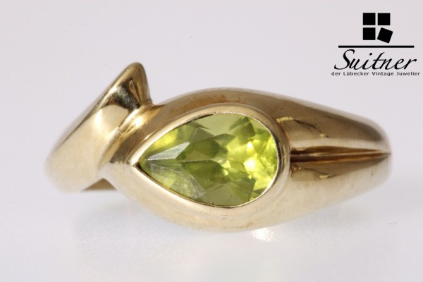 Peridot Ring 375 Gold Gr. 58