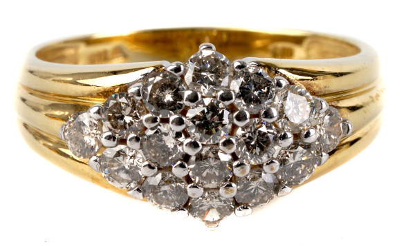 moderner Diamantring mit 1,00ct Brillanten aus 585 Gold