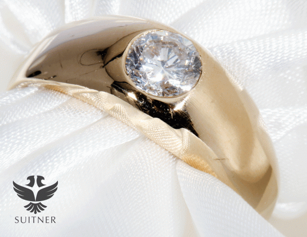 klassischer 0,75ct Brillant Solitär Ring 750 Gold Gr. 64 großer Diamant Bandring