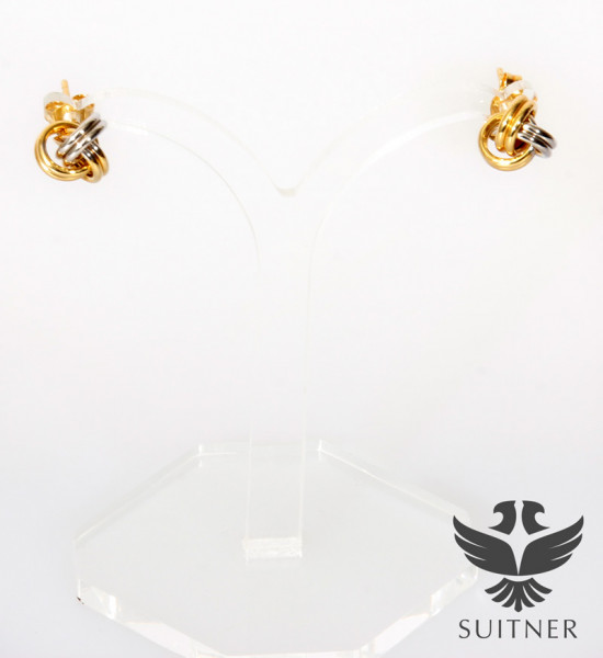Ohrstecker Bicolor 375er Gelb-/ Weißgold Knoten