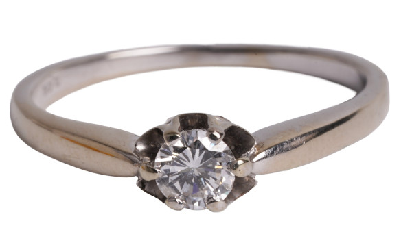 klassischer 0,22ct. Brillant Verlobungsring - Ring aus 585 Weißgold