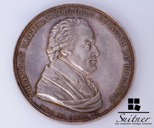 selten Medaille Hamburg Christian Mathias Schröder Bürgermeister VZ