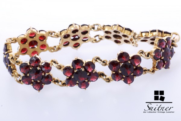 Granat Armband 333 Gelbgold