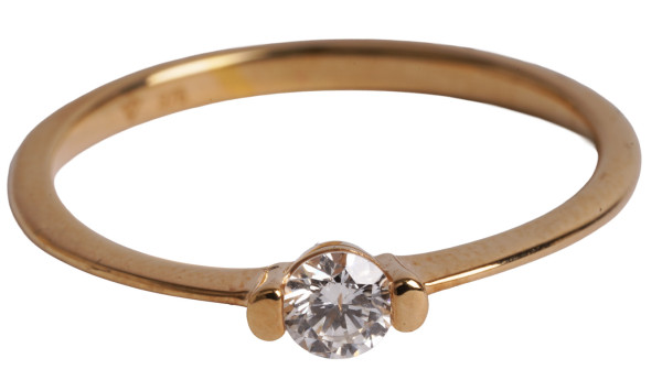 0,15ct Solitär Ring Vandenberg gefertigt aus Gelbgold RG 54