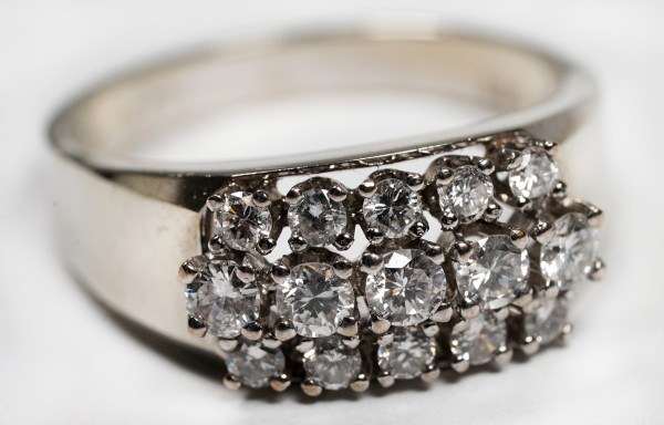 Vintage Cluster Ring mit 0,75ct Brillanten 585 Weißgold Gr. 56 Top Wesselton E