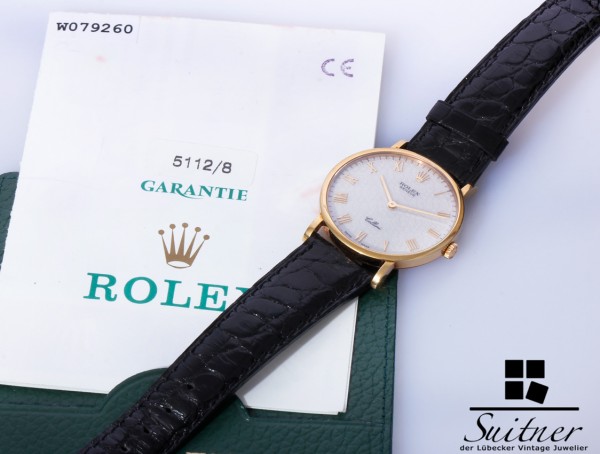 Rolex Cellini 5112 / 8 aus 750 Gold Fullset Box und Papiere LC100 1999