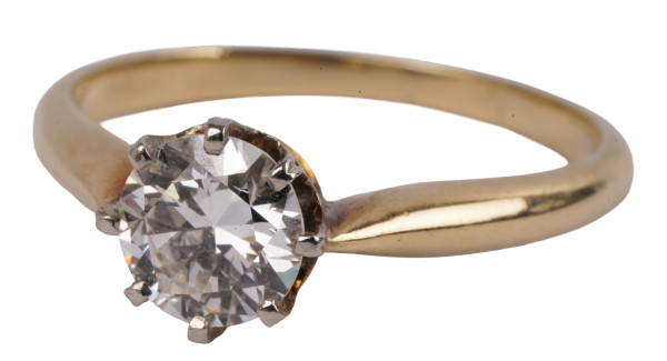 klassischer Solitär mit 1,15ct Brillant Ring 585 Gold Gr. 55 Verlobung